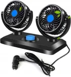 Auto ventilaator 12V &uuml;hendusega, topelt, 360&deg; reguleeritav