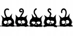Kleebis autole, kiivrile v&otilde;i pagasnikule FIVE KITTENS, 7 x 26 cm, taustata