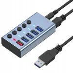 USB jagaja, 4x USB 3.0, 1 laadimispesa, alumiinium