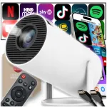 Kaasaskantav multimeediale projektor Android TV WiFi ja Bluetoothiga