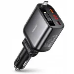 USB-C, USB-A, Lightning autolaadija 105 W, 80 cm t&otilde;mmatava kaabliga
