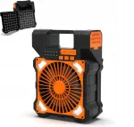 Kaasaskantav p&auml;ikeseventilaator LED, USB ja 8000mAh akuga