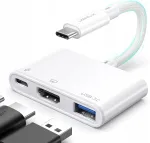 USB-C adapter HDMI-ga, 4K, 3 &uuml;hendust, 100W PD, USB 3.0
