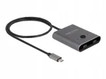 USB l&uuml;liti Delock, 2-&uuml;hes, USB Type-C, 10 Gbps, 8K, kahepoolne