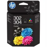 HP B82L1AE 302/304 must ja v&auml;rviline tindikassettide komplekt