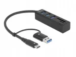 Delock 4P USB jagaja, USB 3.2 Gen1, SD/microSD, USB-C/A, 63859
