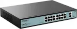 16 pordiga PoE l&uuml;liti SODOLA, 2 uplink, 400W, Gigabit, VLAN, Plug & Play