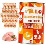 TILLO koerte konservid linnulihaga, t&uuml;kid kastmes, 24 x 1250 g