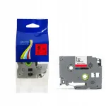 Iseliimuv lint Brother TZe-421, 9 mm x 8 m, punane, mustad tekstid
