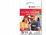 AGFA 64GB MicroSDXC m&auml;lukaart 100MB/s U1 V10 adapteriga