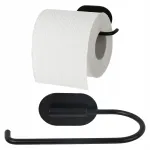 WC-paberi hoidja, kleepuv, must terasest, LOFT
