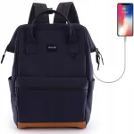 Naiste seljakott Himawari 124, 15,6" s&uuml;learvutile, USB-ga, veekindel, tumesinine