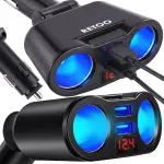 Auto pesa jagaja 2 USB, voltmeetri ja laadijaga