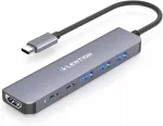 USB-C jaotur LENTION 6-&uuml;hes HDMI 4K, PD 100W ja USB 3.0-ga