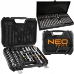 V&otilde;tmeotsikute komplekt NEO TOOLS 1/2", 1/4", 73 osa, kohver + 40 kruvikeeraja otsikut