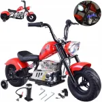 Lastel&eacute;ktrimootorratas-chopper PA0318, kuni 80 kg koormus, k&auml;iguvahetajaga