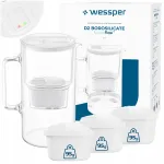 Wessper D2 3 l borosilikaatklaasist veefilter koos 4 filtriga