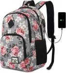 Naiste lillemustriga s&uuml;learvutikott 15,6", USB-ga
