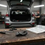 Tagaklaasi k&auml;epide 817902E010, pagasiruumi klaasilukk