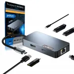 USB-C hub 6-&uuml;hes POLION, USB 3.2, PD 100W, HDMI 4K, LAN 1Gb