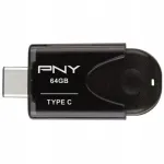 PNY Elite 64 GB USB-C 3.2 must USB m&auml;lupulk