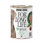 Koeratoit John Dog for Long Life, vasikaliha peediga, 400 g