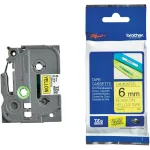 Brother TZe-611 kleebiv lint, must kollasel taustal, 6 mm