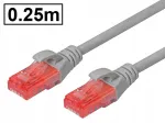 Cat.6 UTP v&otilde;rgukaabel, RJ45-RJ45, 0,25 m, hall, AWG26, vask