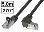 Cat.6A PIMF varjestatud v&otilde;rgukaabel, RJ45-RJ45, nurkline, 5 m
