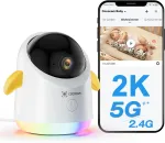 WiFi 2.4/5G 2K eraldusv&otilde;imega beebimonitor AI-funktsiooniga ja v&auml;rvilise lambiga