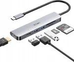 USB-C jagaja JESWO, 6 &uuml;hes koos TF ja SD kaardi lugejaga