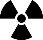 Auto kleebis "Nuclear", radioaktiivsuse m&auml;rk, 12 x 12,9 cm