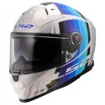 Motorratturi kiiver LS2 Vector 2 FF811 Freedom, valge/h&otilde;bedane, suurus XXXL (65&ndash;66 cm)