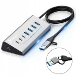 USB jagaja, 7 pesa, USB 3.2, USB-C, 36W