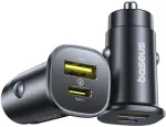 Autolaadija Baseus GoTrip, USB-C / USB-A, 30W, must