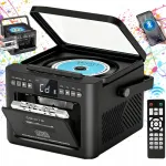 Kaasaskantav CD-m&auml;ngija ja kassettraadio Bluetoothiga, must, kaugjuhtimispuldiga