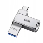 USB-m&auml;lupulk SSK 256GB, USB-A ja USB-C, veekindel ja tolmukindel