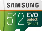 512GB microSD m&auml;lukaart Samsung EVO adapteriga
