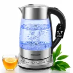 BERGMANN klaasist elektriline veekeetja, 1,7 l, 2200 W, reguleeritava LED-valgustusega