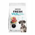 John Dog Fresh Happy Growth kuivkoeratoit noortele koertele, vasikaliha ja k&uuml;&uuml;likuliha, 3 kg