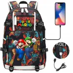 Veekindel A4 suurune seljakott Mario USB-&uuml;hendusega, mustriga
