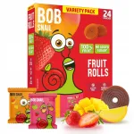 BOB SNAIL puuviljarullid, mango ja maasika maitsega, 240 g, 24 tk, ilma lisatud suhkruta, vegan