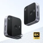 KVM-l&uuml;liti 2 arvutile, 1 monitorile, DisplayPort, USB-C