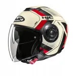 Motorratturi kiiver HJC I40N Velu, liivakarva/punane/must, XL suurus