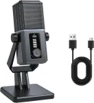 USB-C kondensaadormikrofon 14 mm RGB valgustusega ja m&uuml;rasummutusega