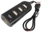 USB-jaotus HUB SLIM, 4 pesa, USB 2.0 kaabliga