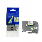 Iseliimuv lint Brother TZe-D31, 12 mm, 8 m, roheline, mustad fluorestsentskirjad