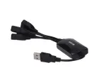 USB hub PCGIELDA, 4 &uuml;hendust, must, USB 2.0, s&uuml;learvutile