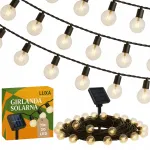 7,5 m p&auml;ikesepaneeliga LED-girliand 20 dekoratiivse kuuliga 3000K terrassile ja aeda