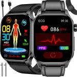 Nutikell EKG, gl&uuml;koosi- ja verer&otilde;hum&otilde;&otilde;tjaga, AMOLED-ekraan, 3 rihma, MENUPL